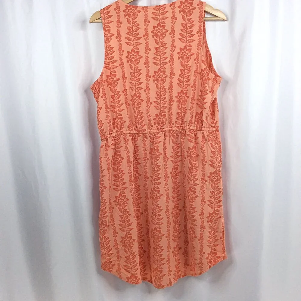 Time and Tru Women's Tank Dress Size Large Floral‎ V-Neck Sleeveless Tie Waist